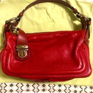 MARC JACOBS leather shoulder red Y2K 00s bag retail $750 👜👛❤️♥️
